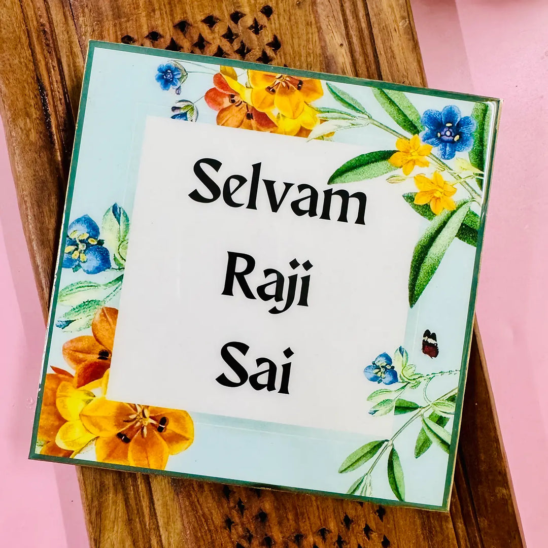 Personalized Flower Garden Theme Resin Name Plate