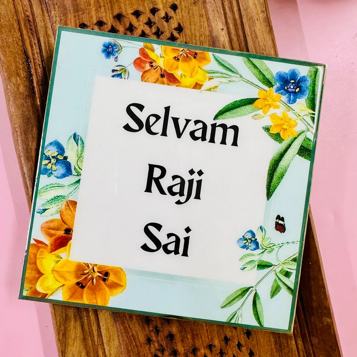 Personalized Flower Garden Theme Resin Name Plate
