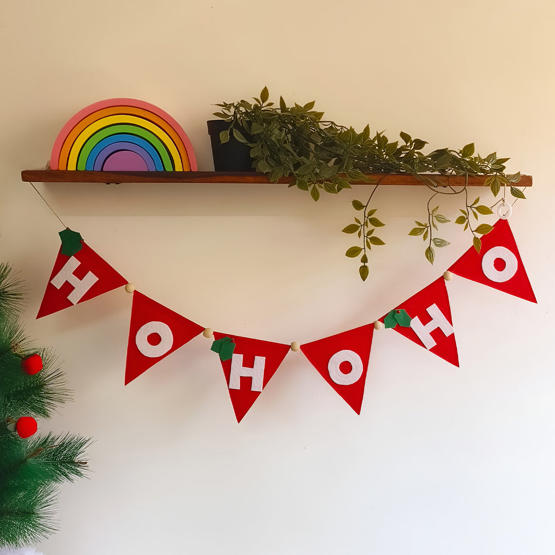 Handmade "HOHOHO" Felt Bunting For Christmas Decoration