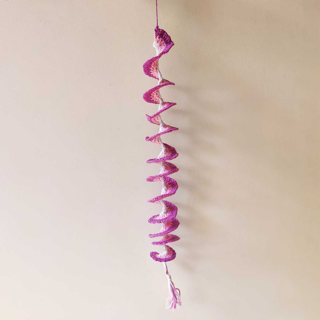 Handmade Spiral Crochet Cotton Hanging For Christmas Wall Decoration