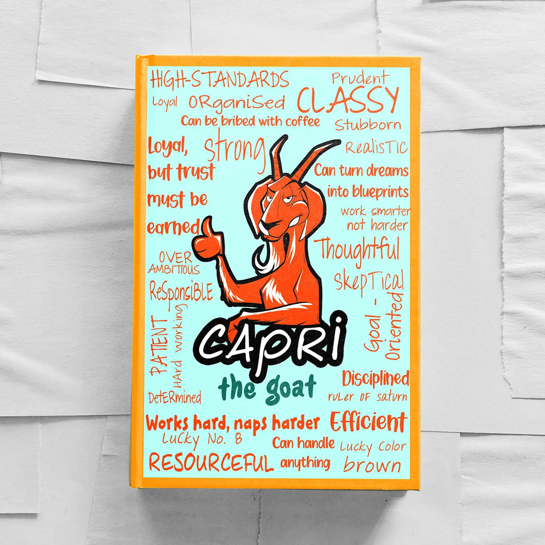 Printed Capricorn Theme Ruled Notebook | A5 | 50 Pages