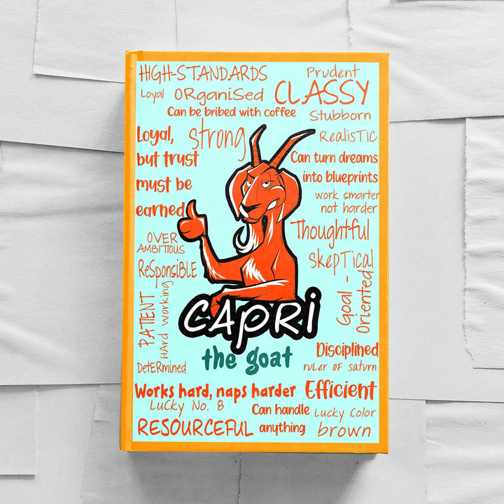 Printed Capricorn Theme Ruled Notebook | A5 | 50 Pages