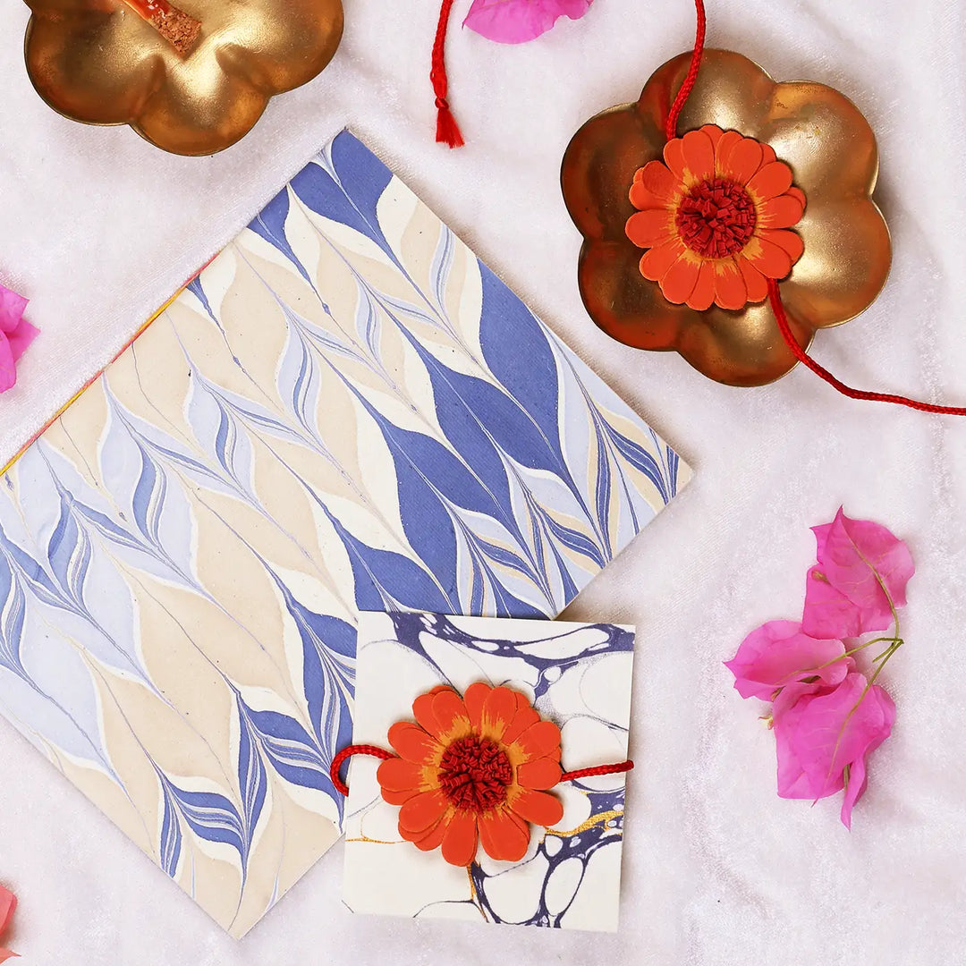 Eco-Friendly Festive Rakhi Hamper | Includes 1 Notebook, 1 Rakhi, 1 Roli Chawal & 1 Greeting Card