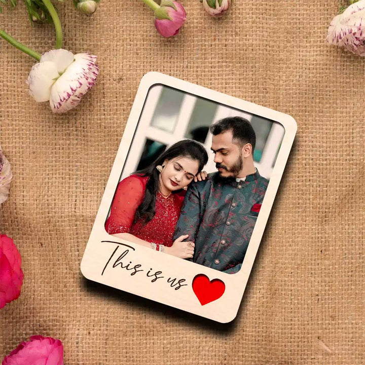 Photo Personalized Printed "This Is Us" Wooden Fridge Magnet