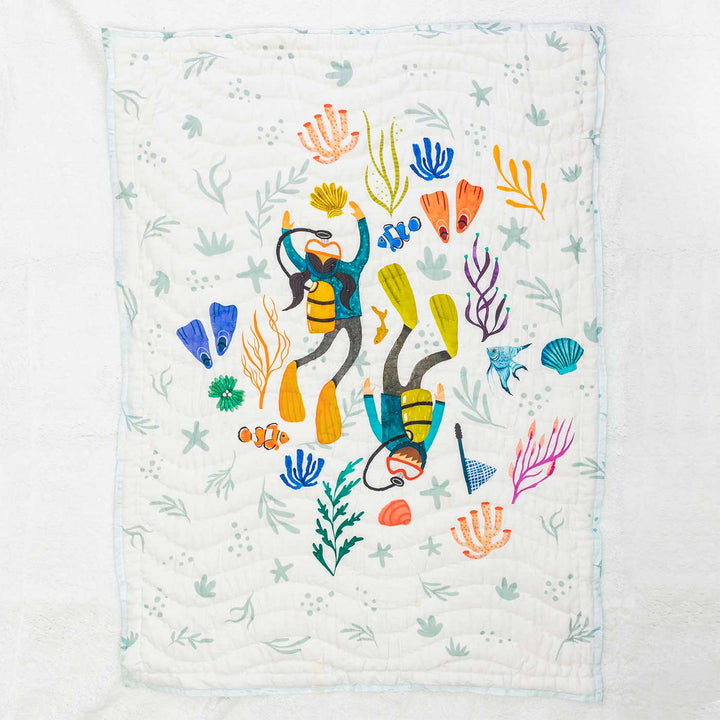 Personalized A Kingdom Of Kelp Baby Theme Cotton Quilt For Kids