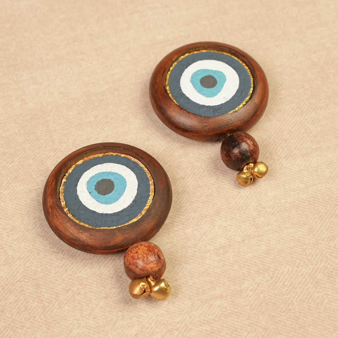 Handmade Samriddhi Gift Hamper | Includes Evil Eye Door Hanging, Evil Eye Bell Hanging, Wooden Planter, Cocopeat, Seed Crackers, Cracker Instruction Card, Seed Card And Outer Box
