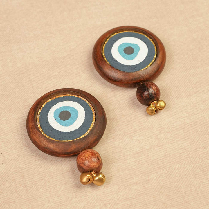 Handmade Samriddhi Gift Hamper | Includes Evil Eye Door Hanging, Evil Eye Bell Hanging, Wooden Planter, Cocopeat, Seed Crackers, Cracker Instruction Card, Seed Card And Outer Box