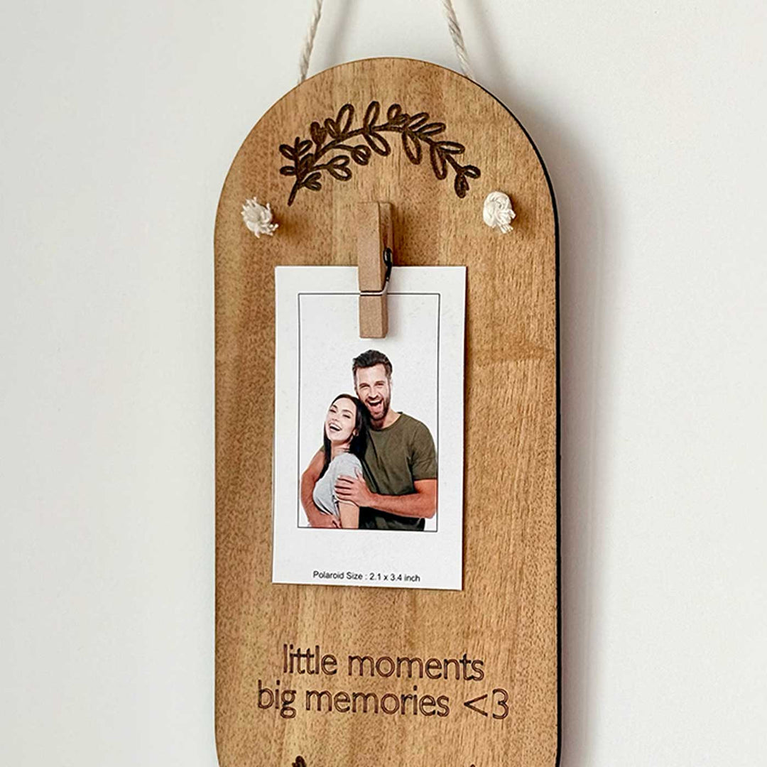 Photo Personalized "Little Moments, Big Memories" Wooden Wall Hanging