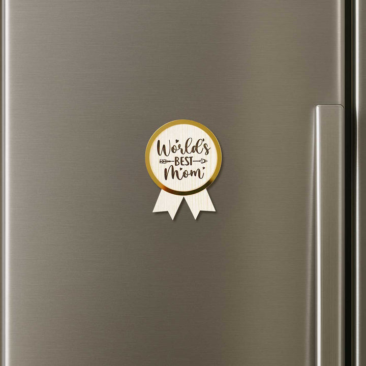 Engraved "World's Best Mom" MDF Wood Fridge Magnet For Mothers