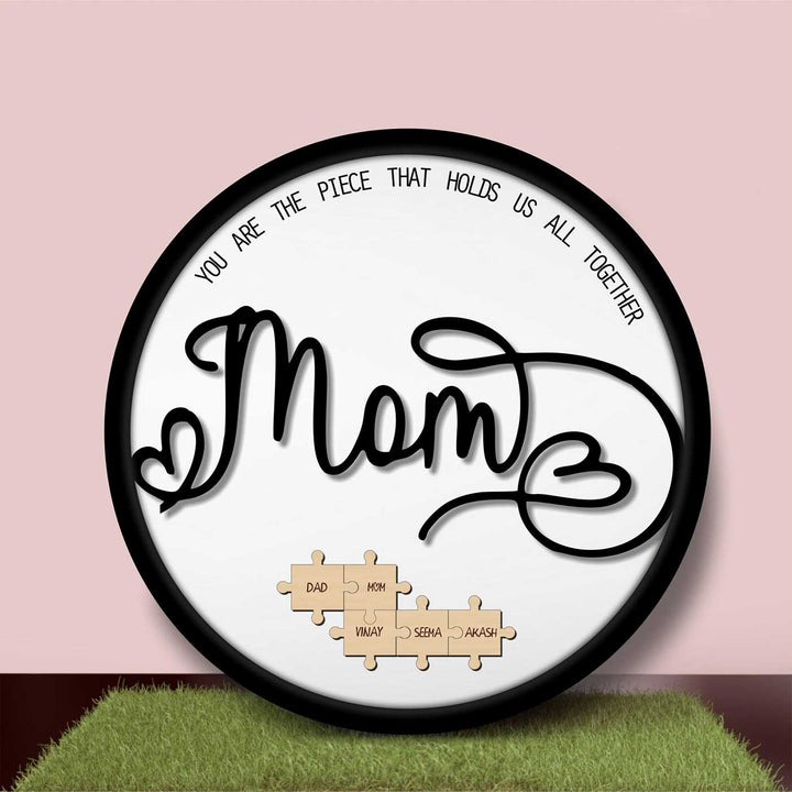 Personalized Puzzle Theme MDF Framed Decorative Plaque For Mothers