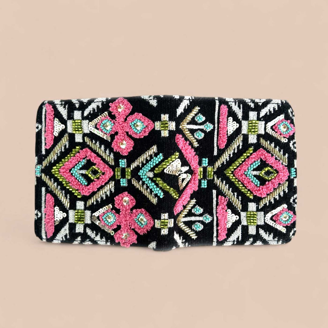 Handmade Embroidered Grace Design Jacquard Wallet