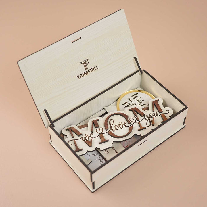 Photo Personalized Engraved Mother's Day MDF Wood Gift Hamper | Set of 5