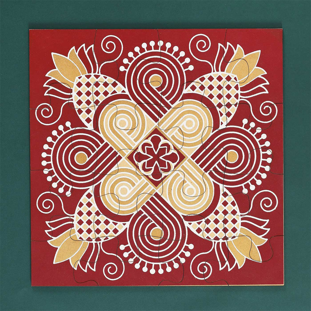 Handmade Mandana Rangoli Design Paper Puzzle