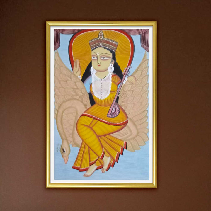14 x 22 Inch | Wings of Wisdom | Original Hand Painted Kalighat Painting | Natural Colors On Paper
