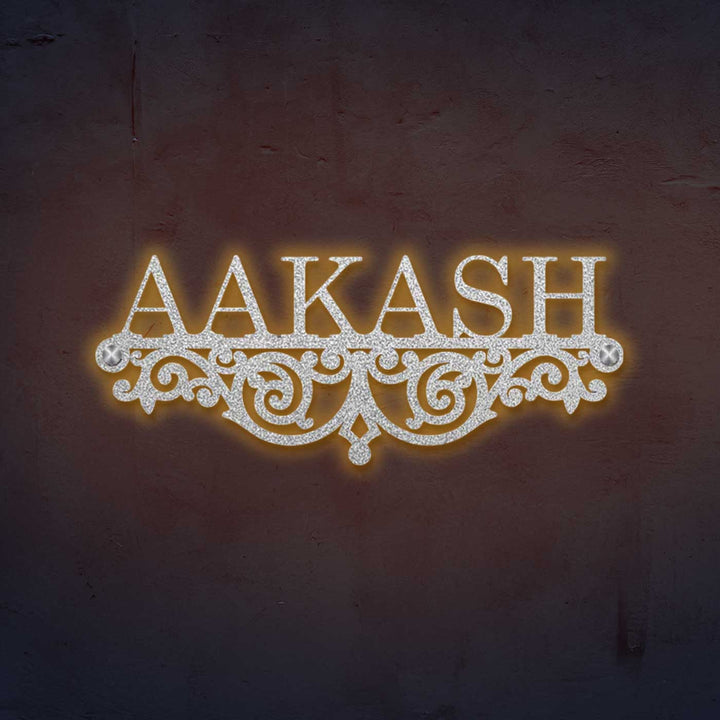 Personalized Laser Cut Minimalist Design Steel Name Plate