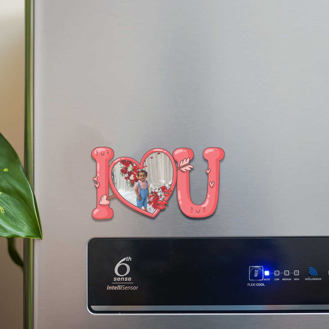 Photo Personalized "I Love You" Wooden Fridge Magnet