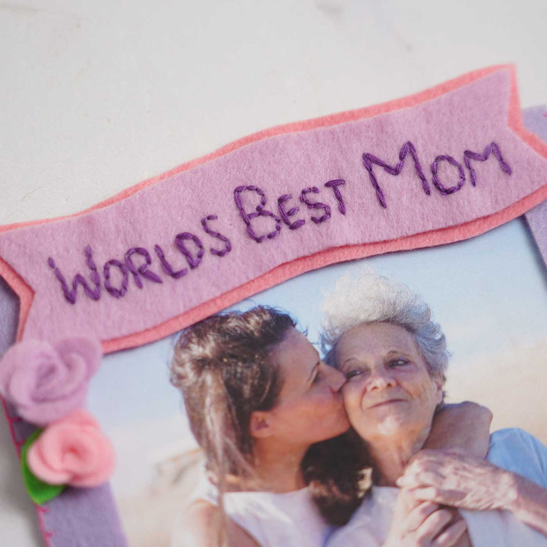 Photo Personalized Handmade Floral Theme Felt Fridge Magnet
