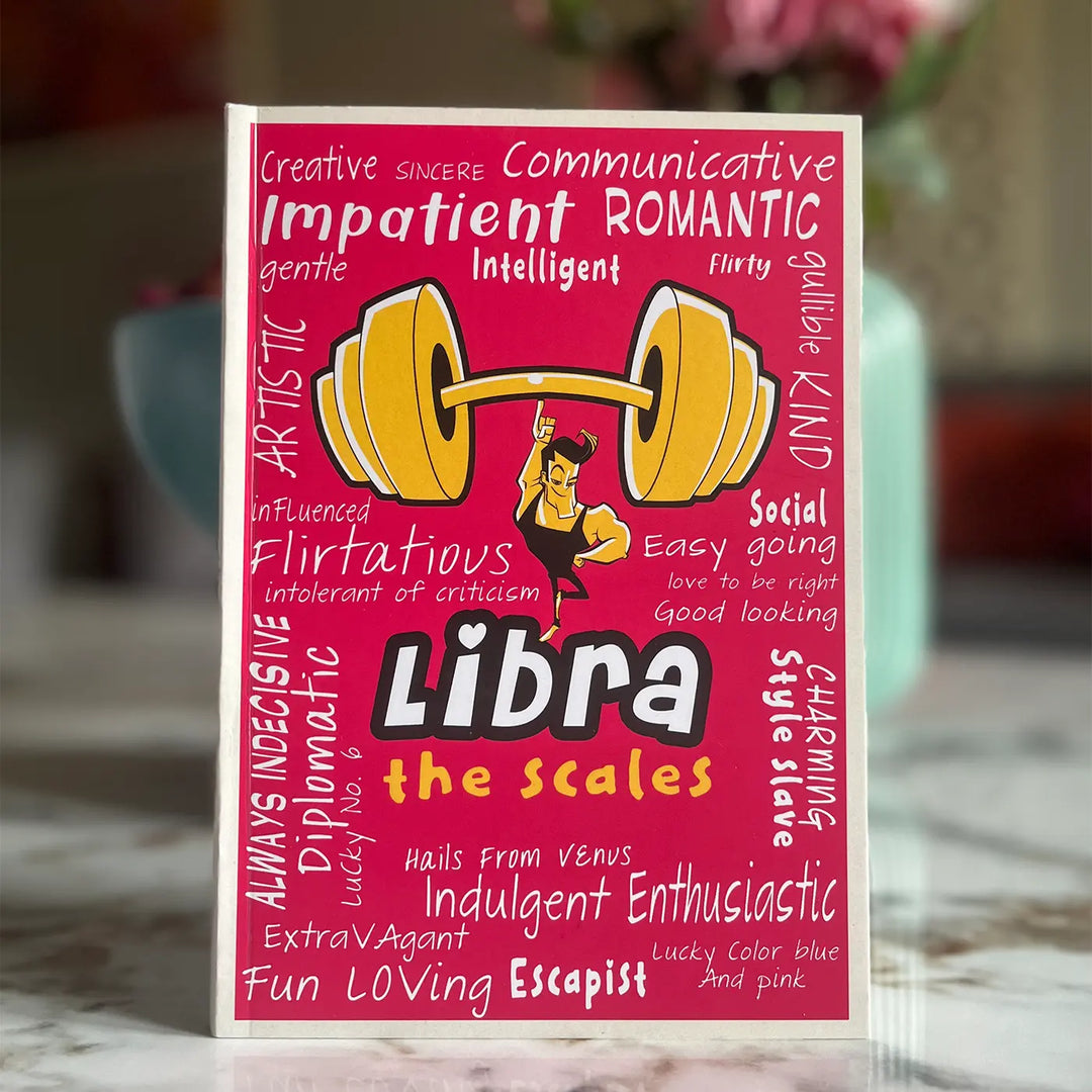 Printed Libra Theme Ruled Notebook | A5 | 50 Pages