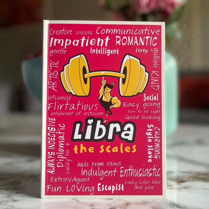 Printed Libra Theme Ruled Notebook | A5 | 50 Pages