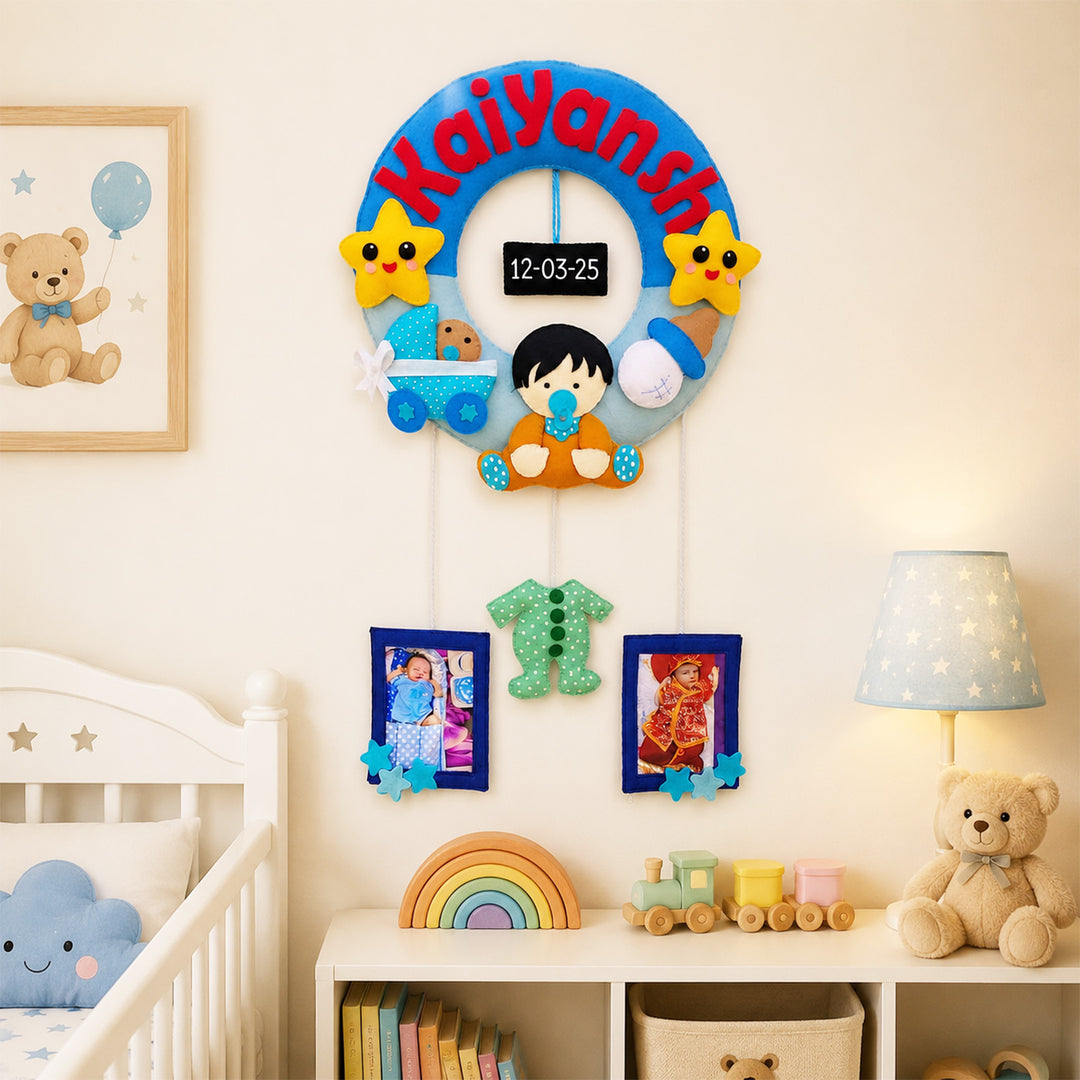 Photo Personalised Welcome Baby Felt Hanging