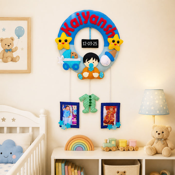 Photo Personalised Welcome Baby Felt Hanging