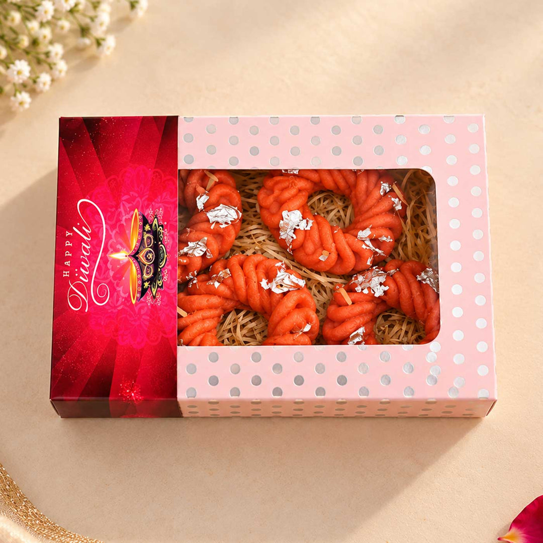 4 pc | Handmade Imarti Mithai Kesar Pista Scented Soy Wax Candle