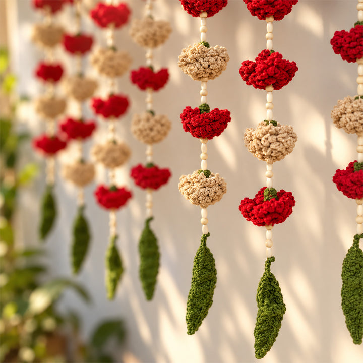 Handmade Marigold & Ashok Patta Crochet Hanging