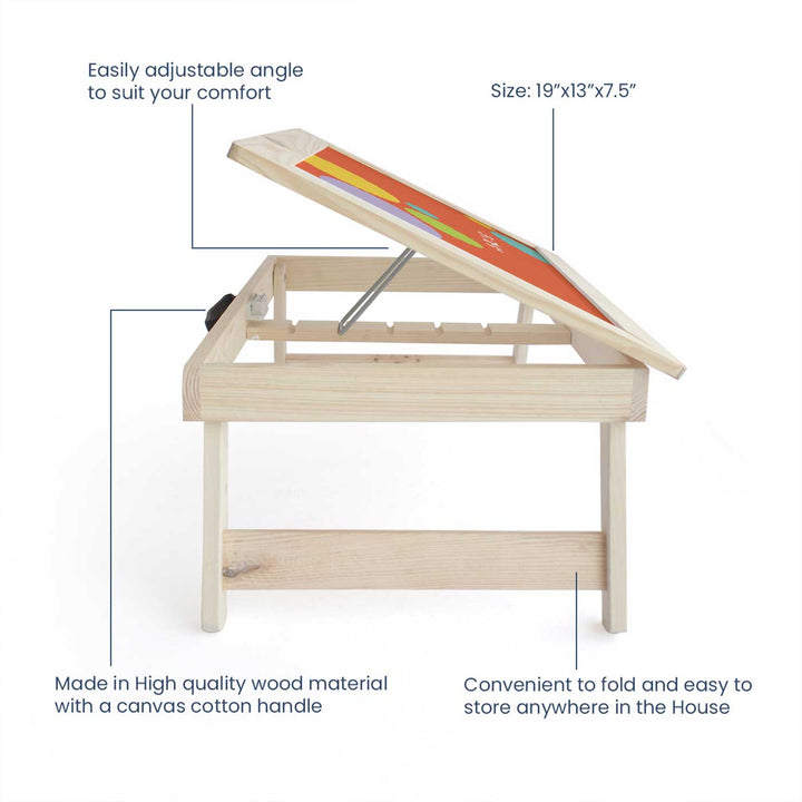 Personalized Zooboo Kids Theme Wooden Foldable Desk