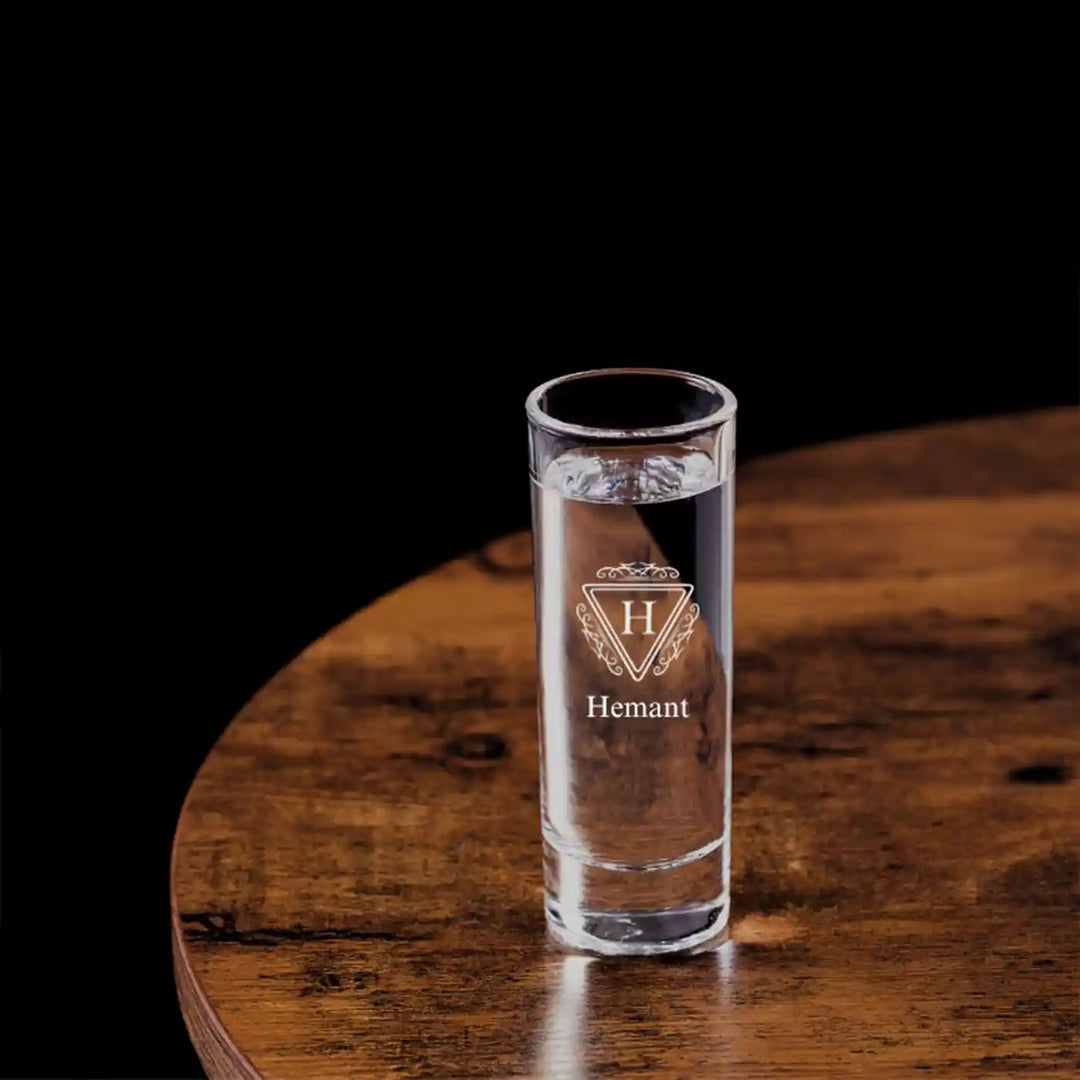 Personalized Engraved Monogram Design Shot Glass | Set Of 2 | 60 ML