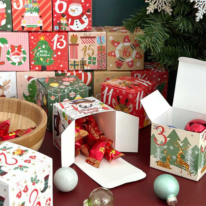 Handmade Paper Christmas Advent Calendar | 24 Gift Boxes