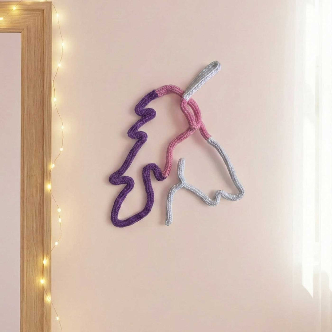 Handmade Knitted Wire Unicorn Hanging For Kids Room Decoration