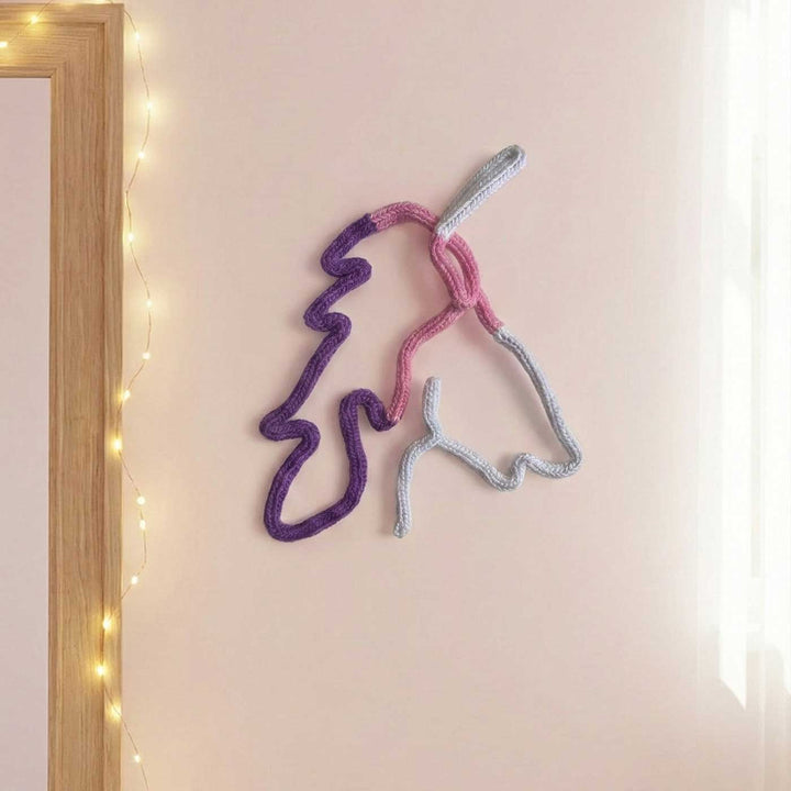 Handmade Knitted Wire Unicorn Hanging For Kids Room Decoration