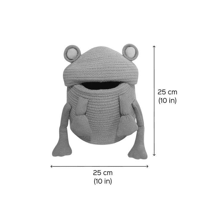 Handmade Coil Basketry Cute Frog Design Cotton Rope Basket for Kids