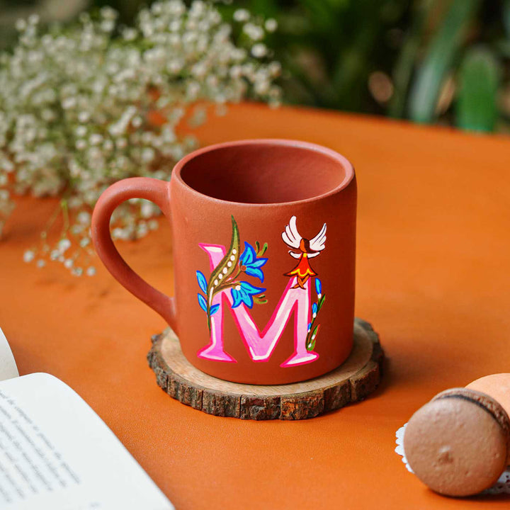 Personalized Hand-Painted Monogram Fairy Theme Terracotta Mug