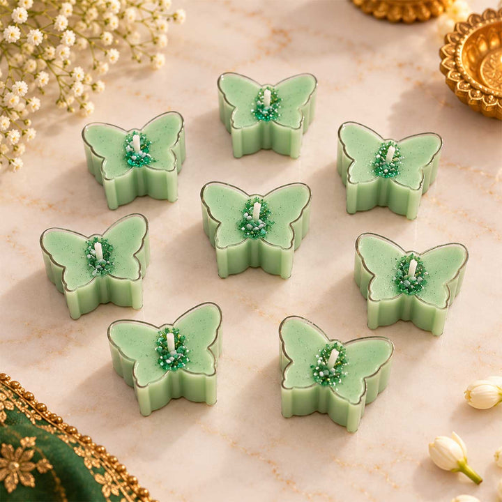 8 pc | Handmade Butterfly Bliss Lemongrass Scented Soy Wax Tealight Candle