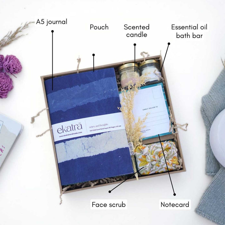 Sustainable Indigo Stripes Wellness Hamper