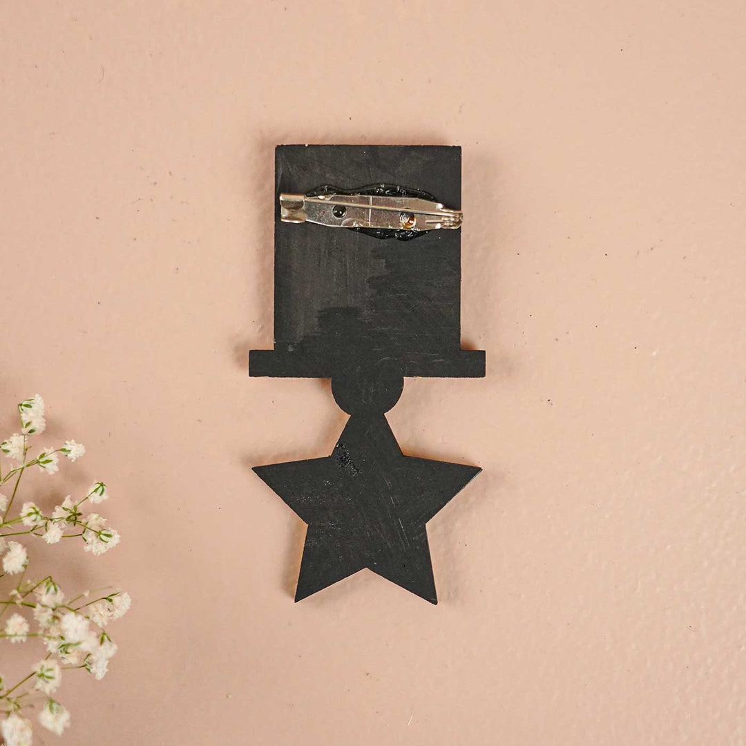 Hand-Painted Super Mom And Dad Wooden Badge