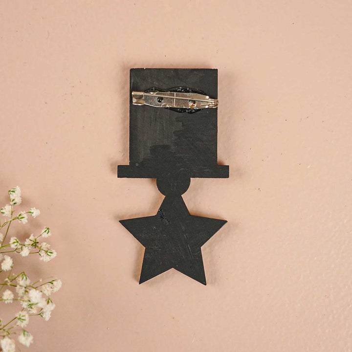 Hand-Painted Super Mom And Dad Wooden Badge