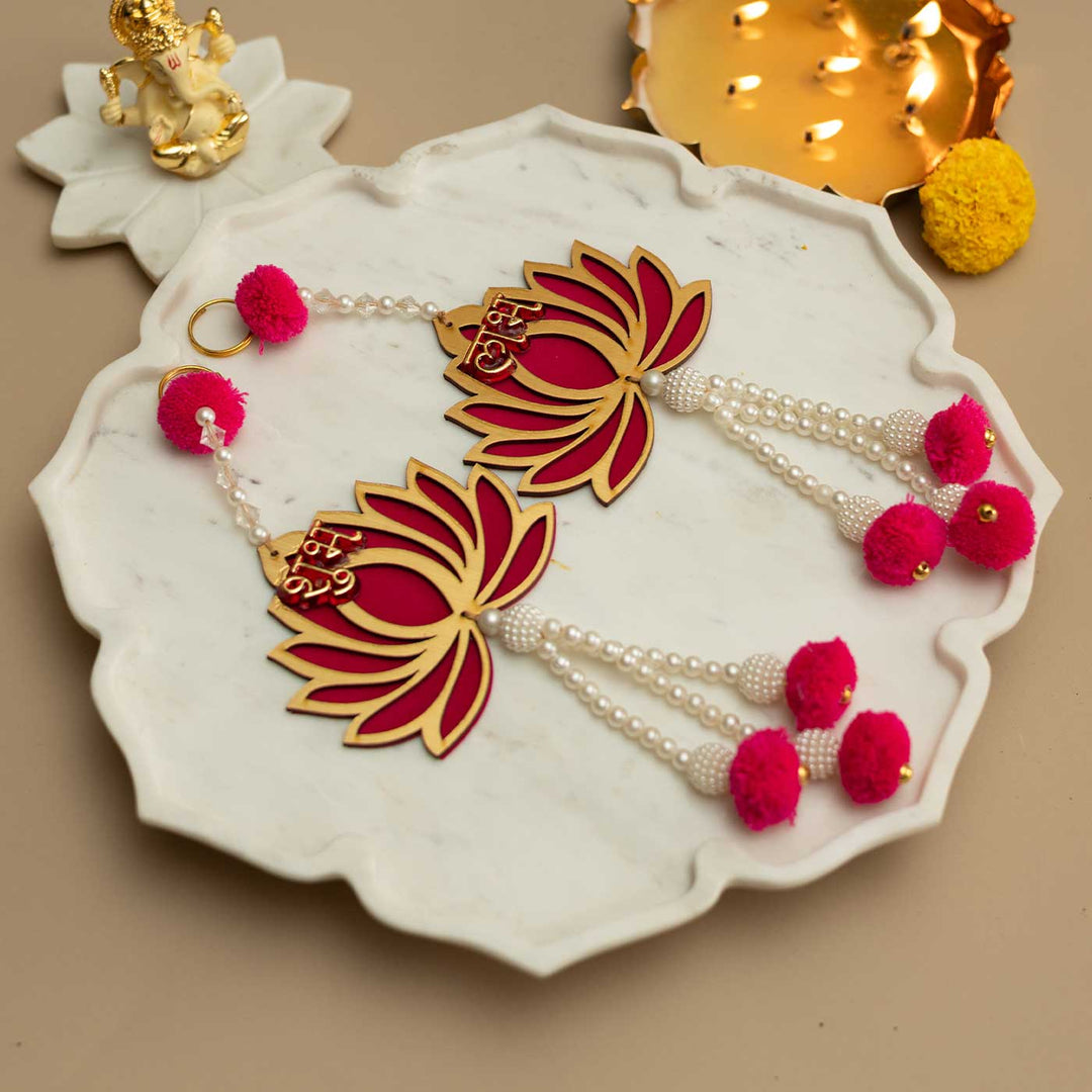 Handmade Sukh Shubh Labh Metal Decorative Plaque