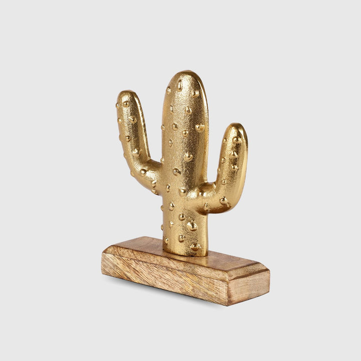 Handmade Gold 'Cactus' Decor Showpiece