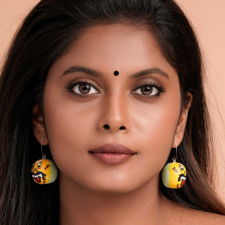 Handmade Polymer Clay Drishti Poosanikai Design Earrings