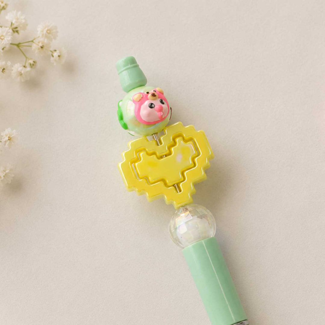 Cute Character "Yellow Heart" Topper Pen For Kids