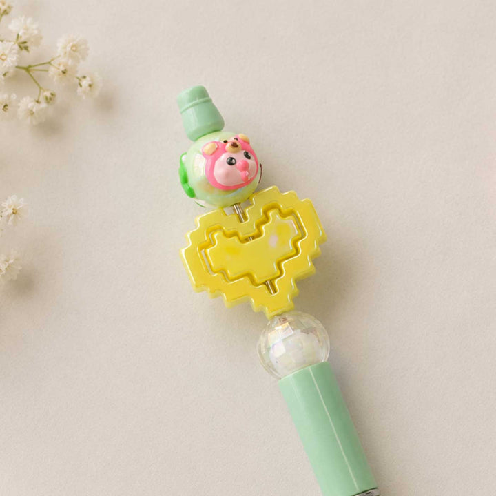 Cute Character "Yellow Heart" Topper Pen For Kids