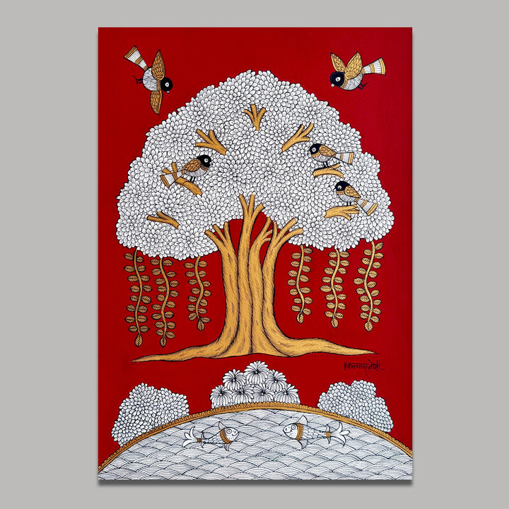 14.5 X 18.5 Inch | Tree Of Life Paper Phad Painting
