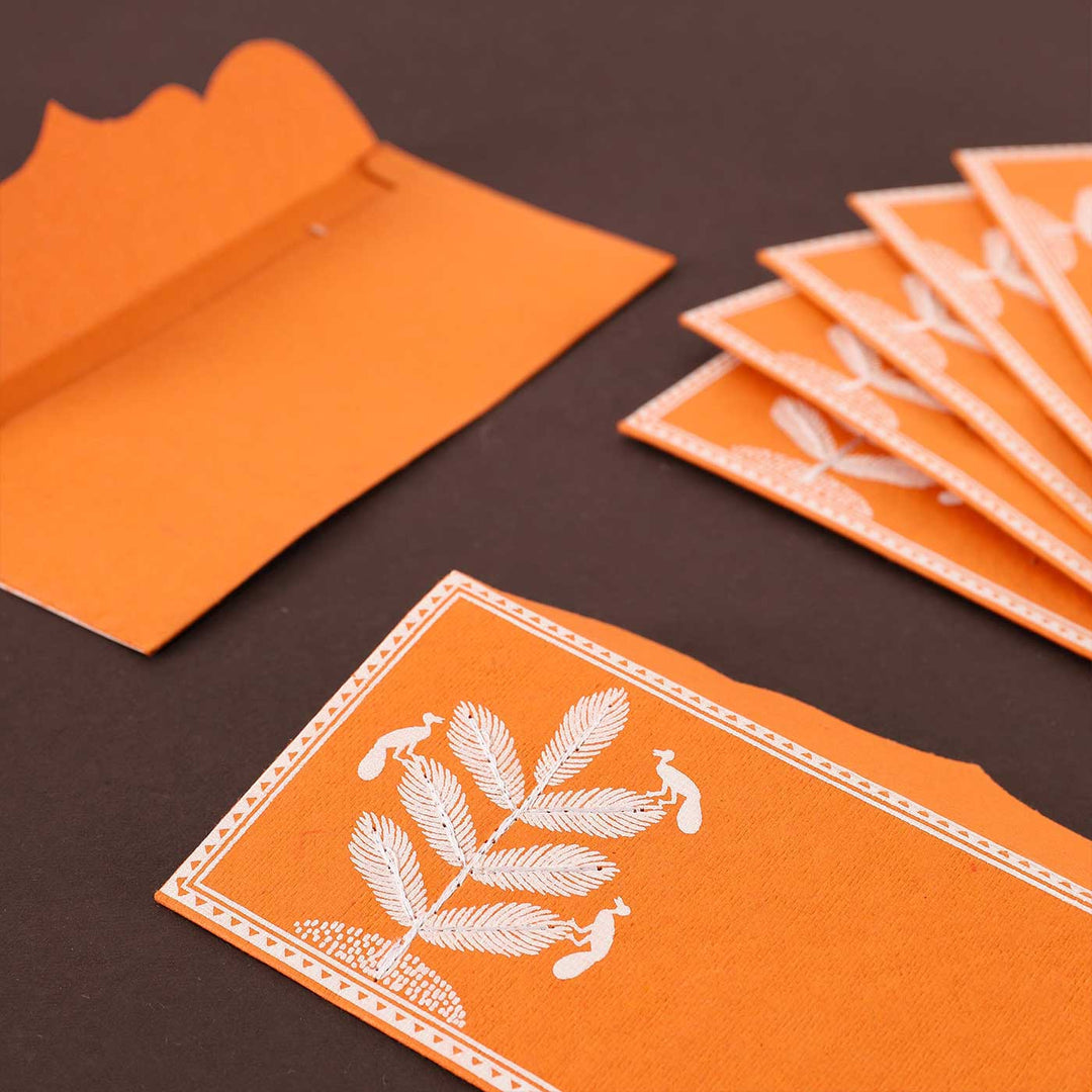 Personalized Handmade Embroidered Van Design Paper Envelopes | Set Of 10