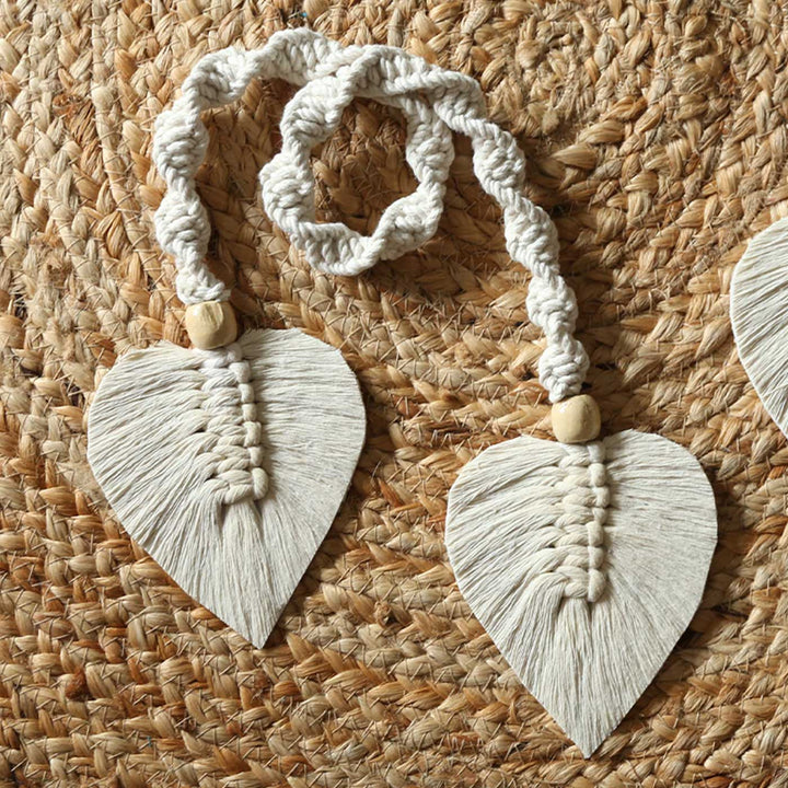 2 Pc | Handmade Macrame Leaf Design Cotton Curtain Tie-Back
