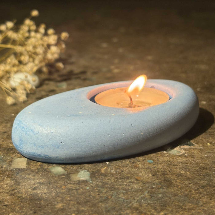 Handmade Solaria Concrete Gift Hamper | Includes 1 Pebble Candle Holder, 1 Small Ganesha, 1 Succulent, 1 Mini Base