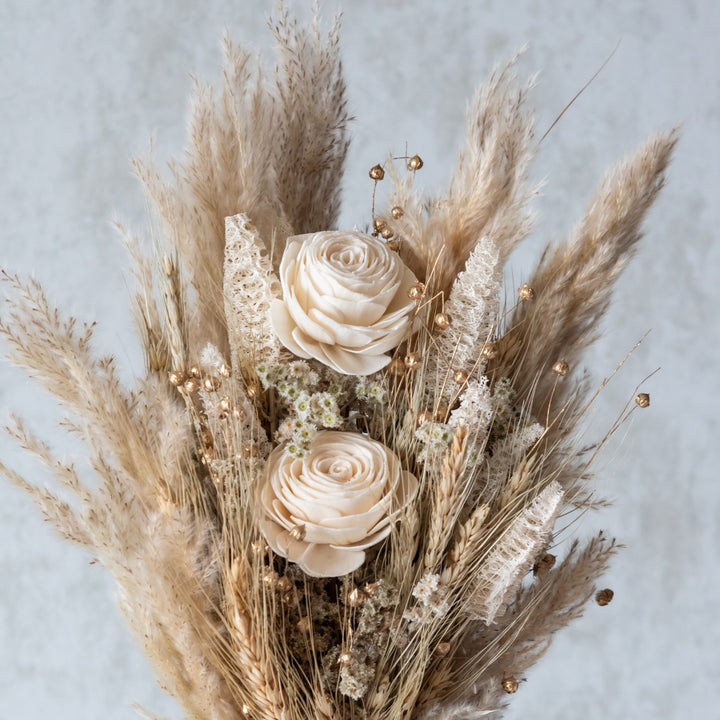 Handmade Ivory White Dream Dried Flower Bouquet