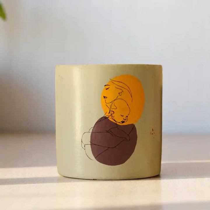 Customized Hand-Painted New Mother Terracotta Planter