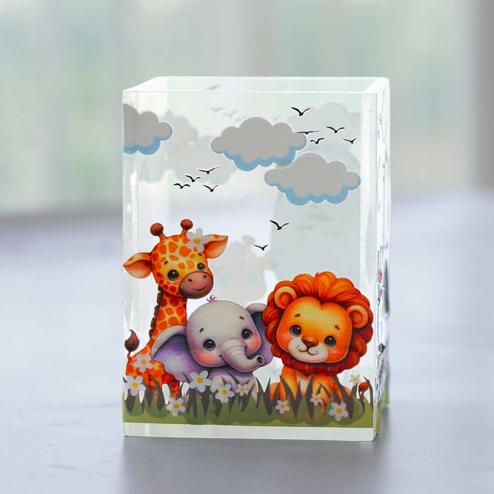 Hand Decorated Multi Theme Acrylic Pen Stand For Kids